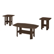 Table Set 3pcs Set Coffee End Side Accent Living Room Laminate Walnut