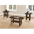 Table Set 3pcs Set Coffee End Side Accent Living Room Laminate Walnut