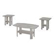 Table Set 3pcs Set Coffee End Side Accent Living Room Laminate Grey