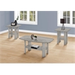 Table Set 3pcs Set Coffee End Side Accent Living Room Laminate Grey