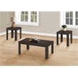 Table Set 3pcs Set Coffee End Side Accent Living Room Laminate Brown