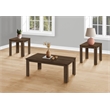Table Set 3pcs Set Coffee End Side Accent Living Room Laminate Walnut