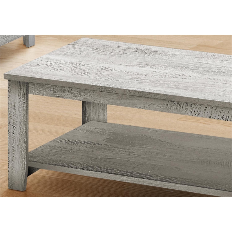 Table Set 3pcs Set Coffee End Side Accent Living Room Laminate Grey