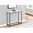 Accent Table - Console - Narrow - Sofa - Bedroom - White Marble Look Laminate