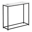 Accent Table - Console - Narrow - Sofa - Bedroom - White Marble Look Laminate