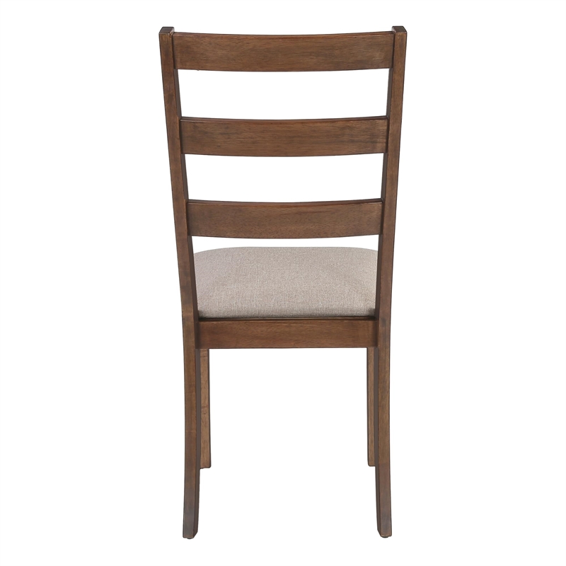 Dining Chair - Set Of 2 - Side - Kitchen - Dining Room - Brown Fabric