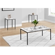 Table Set - 3pcs Set - Coffee - End - Black Metal