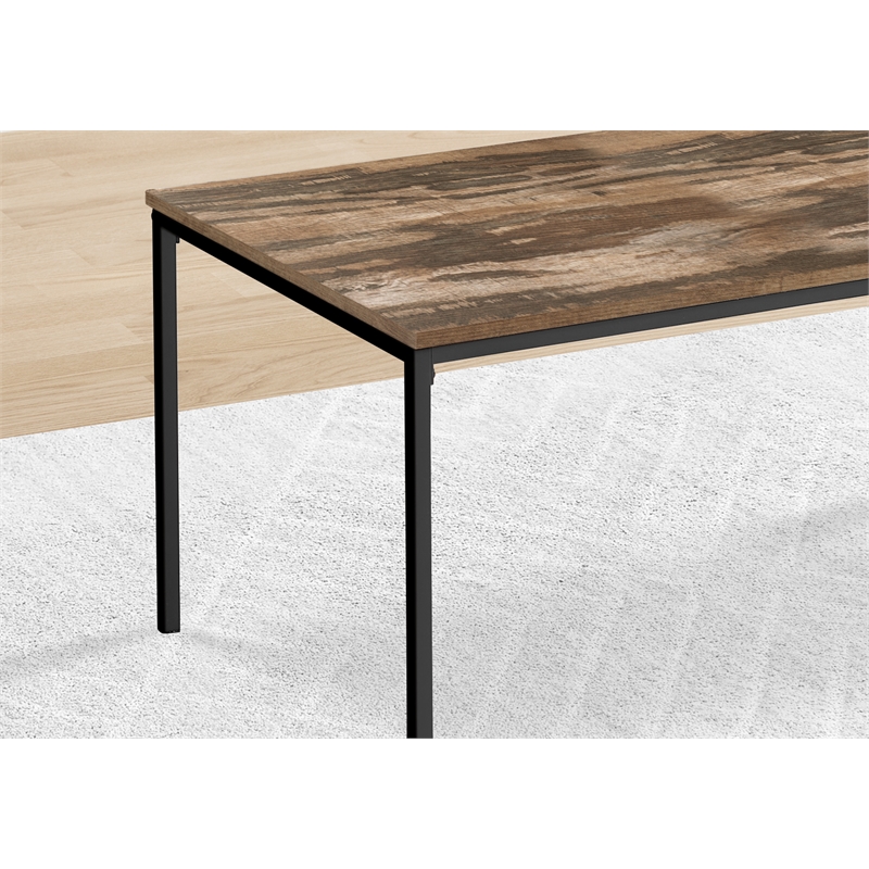 Table Set - 3pcs Set - Coffee - End - Black Metal - Brown Reclaimed Laminate