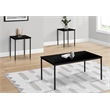 Table Set - 3pcs Set - Coffee - End - Black Metal - Black Laminate