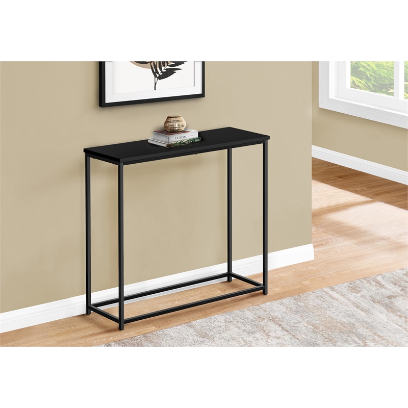 Accent Table - Console - Entryway - Narrow - Sofa - Bedroom - Black Laminate