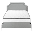 Bed - Queen Size - Bedroom - Upholstered - Gray Linen Look