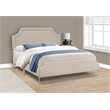Bed - Queen Size - Bedroom - Upholstered - Beige Linen Look