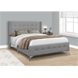 Bed - Queen Size - Bedroom - Upholstered - Gray Linen Look