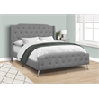Bed - Queen Size - Bedroom - Upholstered - Gray Linen Look