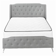 Bed - Queen Size - Bedroom - Upholstered - Gray Linen Look