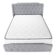 Bed - Queen Size - Bedroom - Upholstered - Gray Linen Look