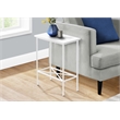Accent Table - Side - End - Narrow - Small - 2 Tier - Bedroom - White Laminate