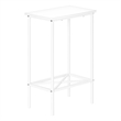 Accent Table - Side - End - Narrow - Small - 2 Tier - Bedroom - White Laminate