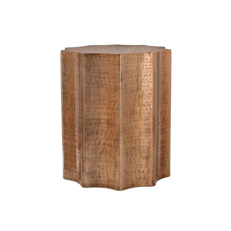 Accent Table - Drum - Side - End - Nightstand - Lamp - Bedroom - Copper Metal