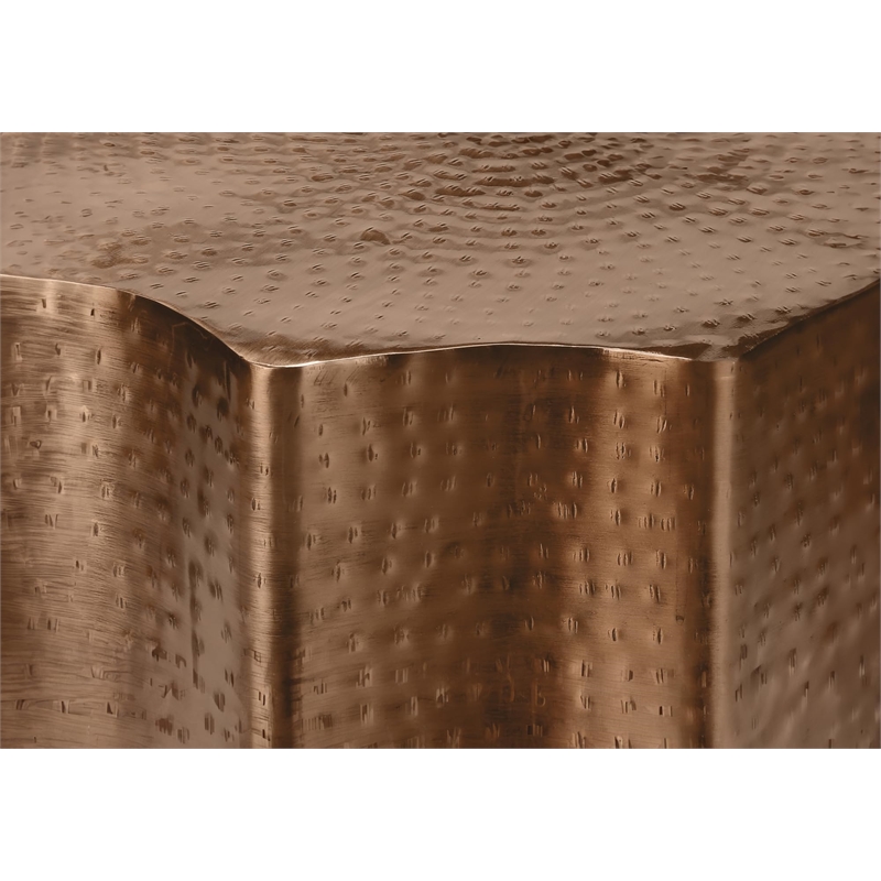 Accent Table - Drum - Side - End - Nightstand - Lamp - Bedroom - Copper Metal