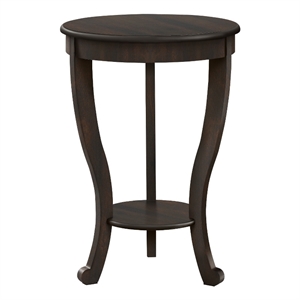 Accent Table - 2 Tier - Bedroom - End - Nightstand - Walnut - Round - Side