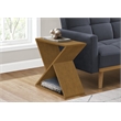 Accent Table - Nightstand - Narrow - Small - Lamp - Brown Veneer - Contemporary