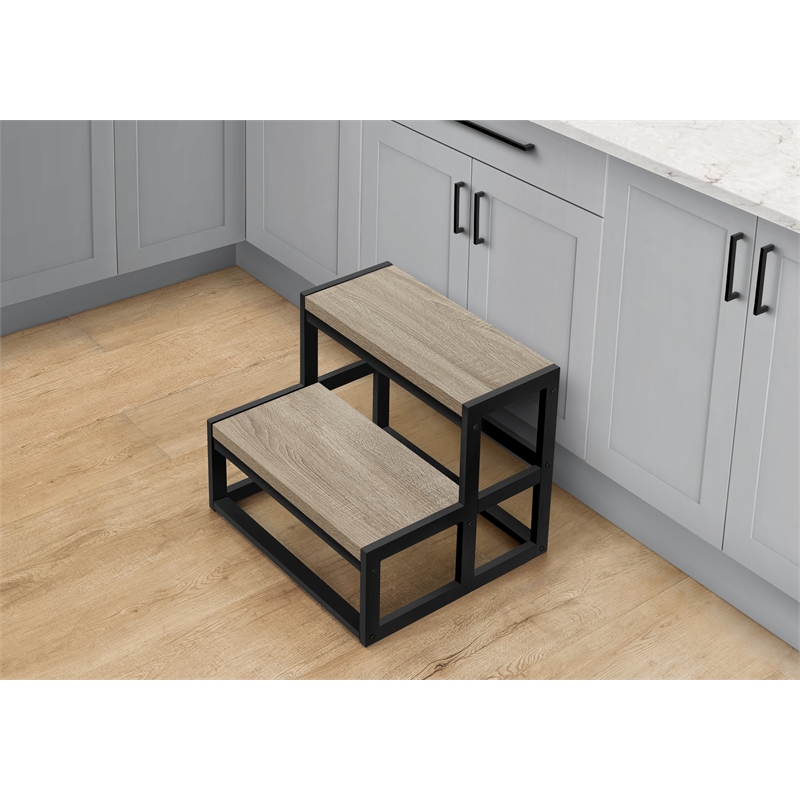 Ladder - Step Stool - Bedroom - Kitchen - Dark Taupe Laminate - Contemporary