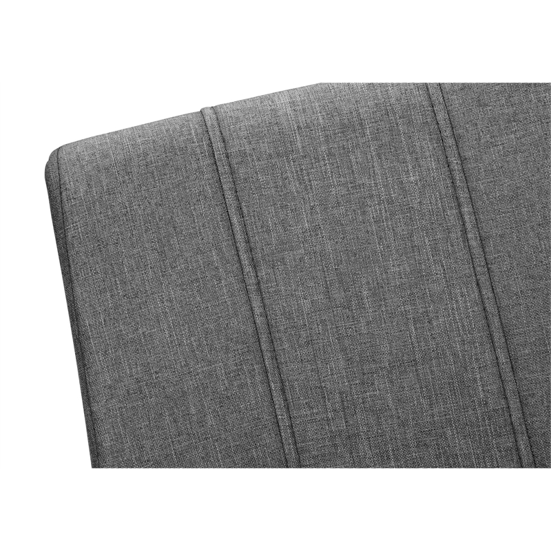 Dining Chair - Set of 2 - Upholstered - 39in H - Grey Fabric - Chrome - Contemp