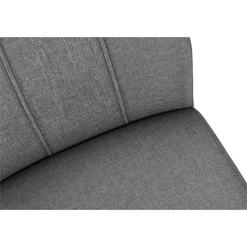 Dining Chair - Set of 2 - Upholstered - 39in H - Grey Fabric - Chrome - Contemp