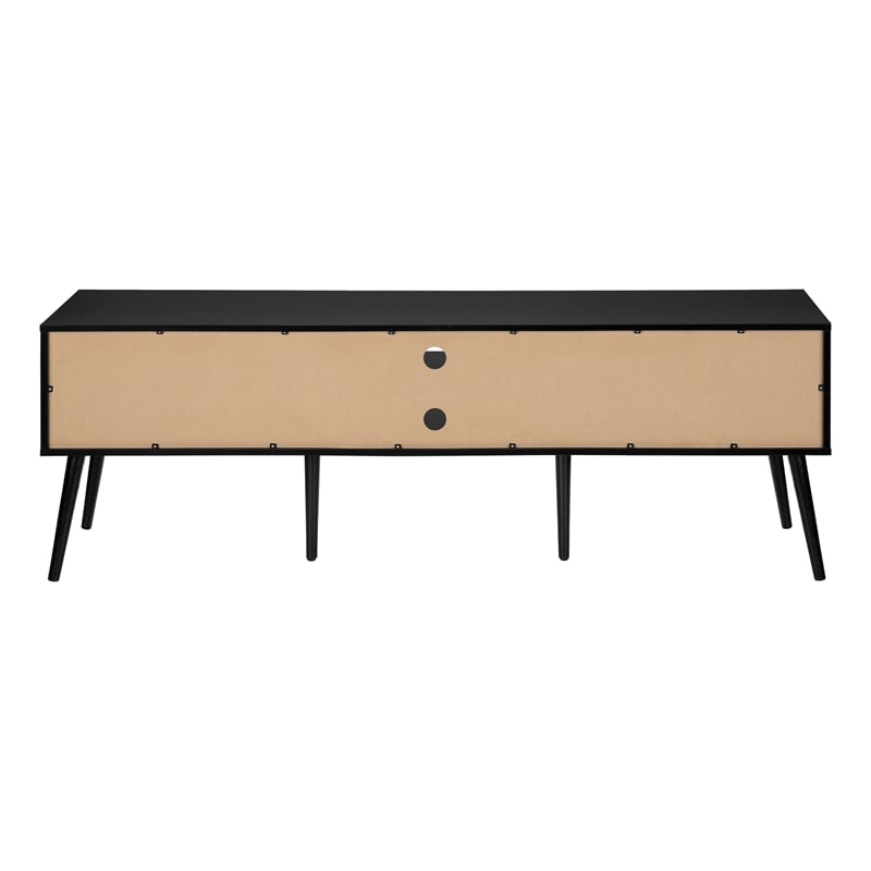 Tv Stand 72 Inch - Media Center-Console - Storage - Black Laminate -Contemporary