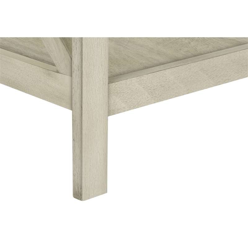 Accent Table - End - Side Table - 2 Tier - Nightstand - Antique White Veneer