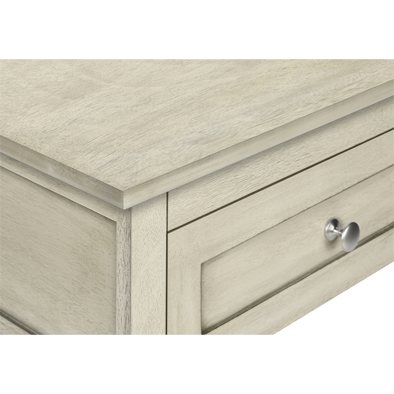 Accent Table - End - Side Table - 2 Tier - Nightstand - Antique White Veneer