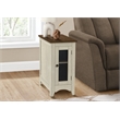 Accent Table - End - Side Table - Nightstand - Antique White Veneer - Brown