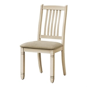 Dining Chair - 38&quot Height - Set Of 2 - Upholstered - Dining Room - Antique White