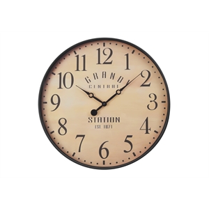 Clocks - 20&quot Round - Wall Clock - Antique Brown - Transitional