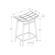 Barstool - Counter Height - Set Of 2 - Kitchen - Black Leather Look -Black Metal