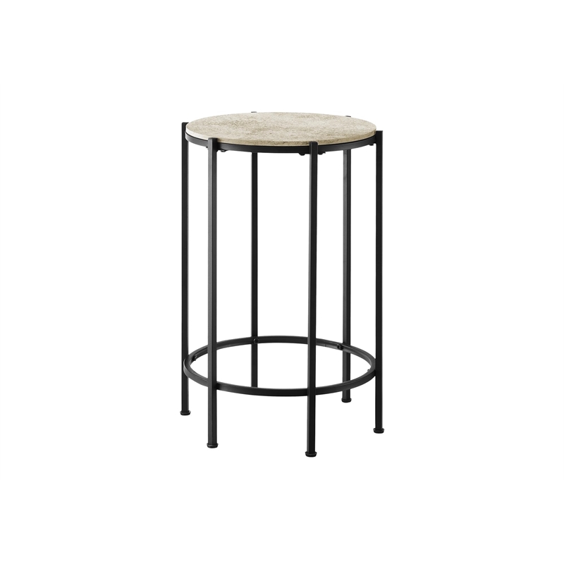 Accent Table - Side Table - Living Room -Nightstand - Cream Stone Laminate