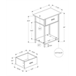 Accent Table - 2 Tier - Living Room - Side Table - Cream Stone Laminate - Metal