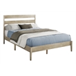 Monarch Queen Platform Bed in Gray with Wood Legs