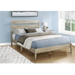 Monarch Queen Platform Bed in Gray with Wood Legs