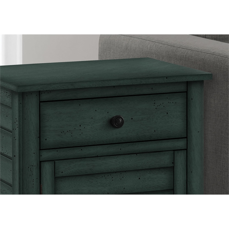 Accent Table - Nightstand - Side Table - Bedroom - Storage - Antique Blue Veneer
