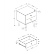 Accent Table - Bedroom - Living Room - Nightstand - Drawer - Gray Laminate
