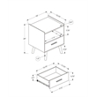 Accent Table - Side - End - Nightstand - Bedroom - Living Room - Gray Laminate