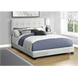 Bed - Queen Size - Upholstered - Frame Only - Bedroom - Light gray Boucle