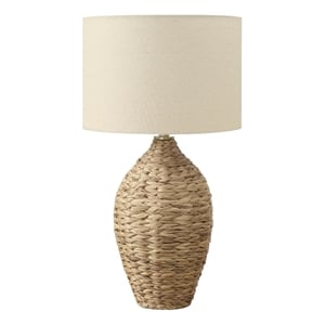 Lighting - 30&quoth - Natural Rattan - Beige Shade - Transitional