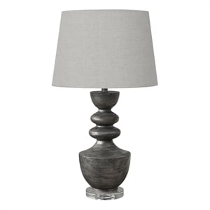 Lighting - 28&quoth - Table Lamp - Gray Resin - Gray Shade - Transitional