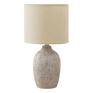 Lighting - Table Lamp - 18&quoth - Beige Ceramic - Beige Shade - Contemporary