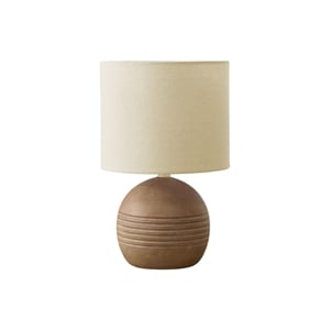 Lighting - 15&quoth - Table Lamp - Brown Resin - Beige Shade - Contemporary - Modern