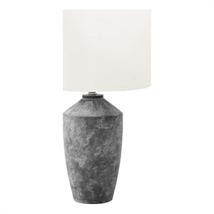 Lighting - 25&quoth - Table Lamp - gray Concrete - Ivory/Cream Shade - Contemporary