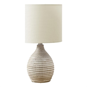 Lighting - 17&quoth - Table Lamp - Ivory Resin - Ivory/Cream Shade - Contemporary